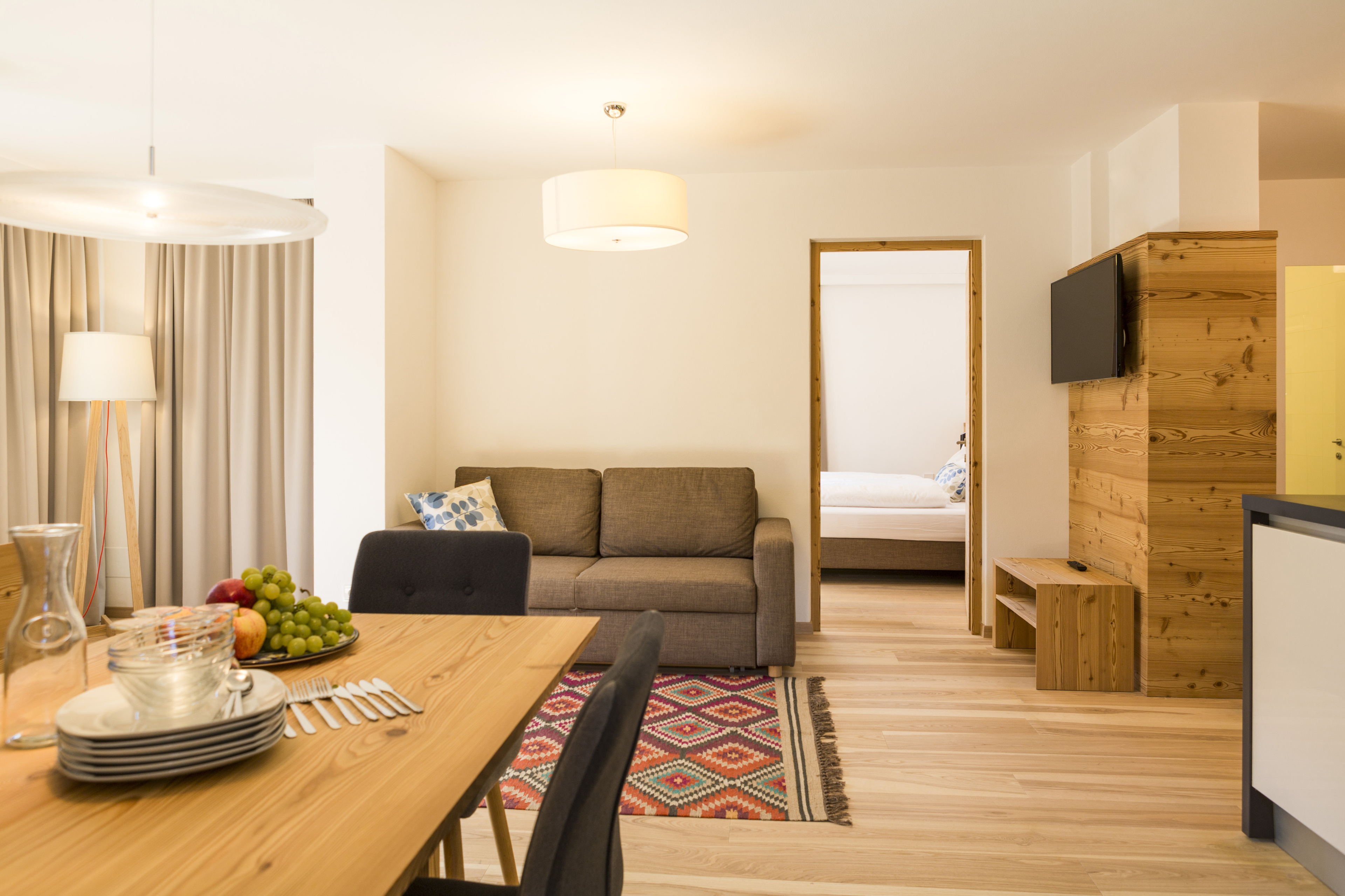 Ferienwohnung mit 2 Schlafzimmer und Balkon – Wolkenstein, Gröden · 2 Schlafzimmer